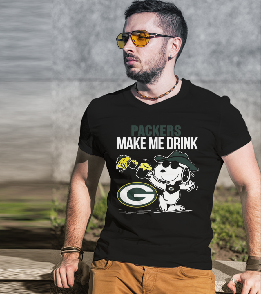 Packers Snoopy Make Me Drink Green Bay T-Shirt