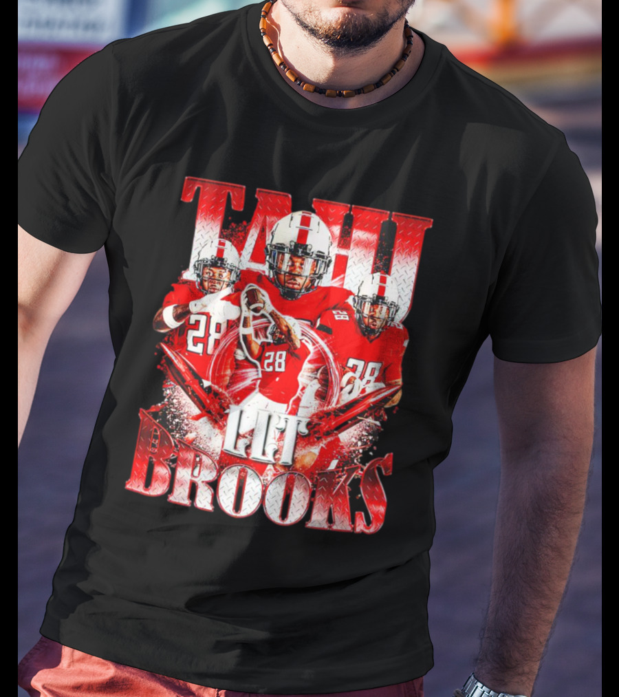 Tahj Brooks LLT Texas Tech Red Raiders Football Vintage Player Number 28 T-Shirt