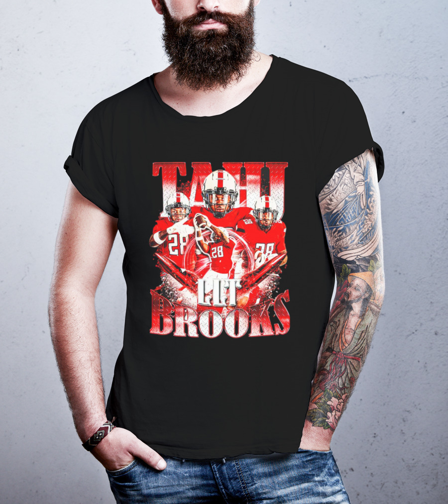 Tahj Brooks LLT Texas Tech Red Raiders Football Vintage Player Number 28 T-Shirt