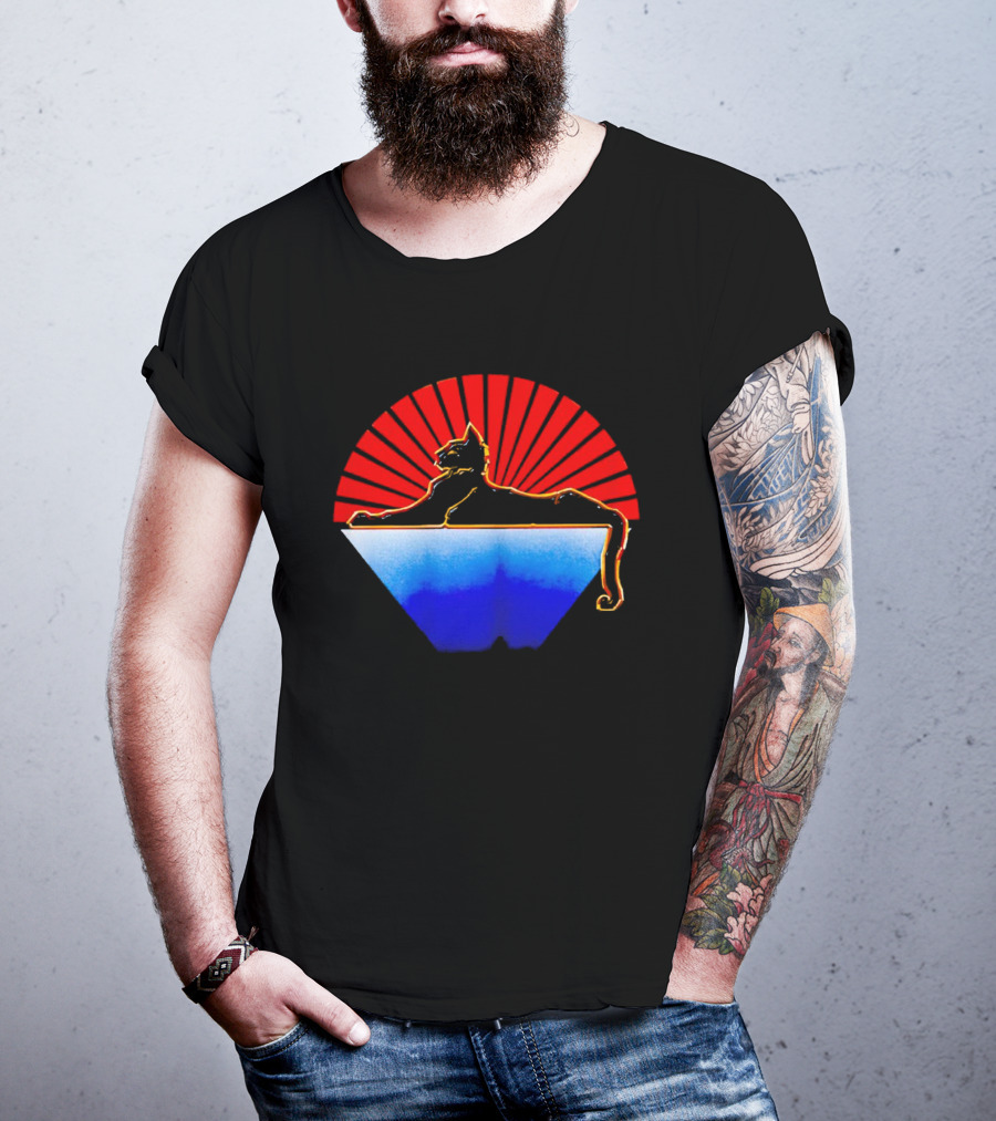 Cats Under The Stars Sphinx With Rising Sun And Tricolor Pyramid T-Shirt