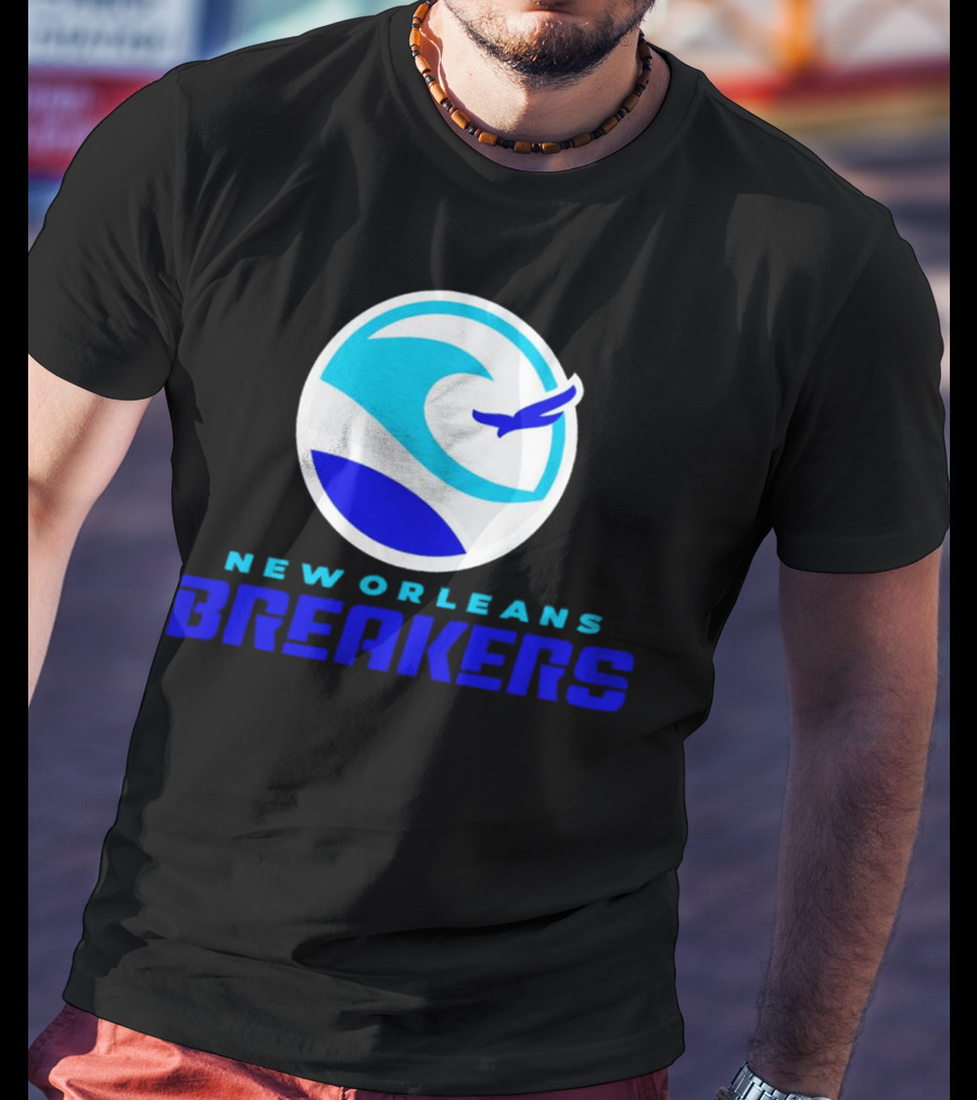 New Orleans Breakers Authentic Sideline Wave Logo Sportswear T-Shirt