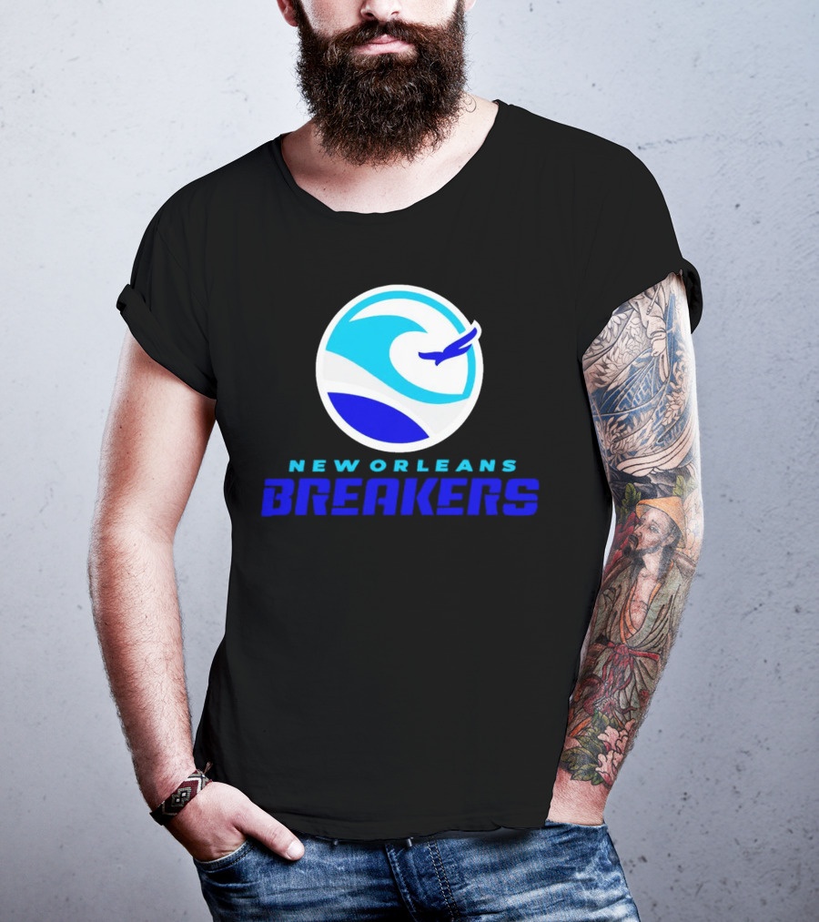 New Orleans Breakers Authentic Sideline Wave Logo Sportswear T-Shirt