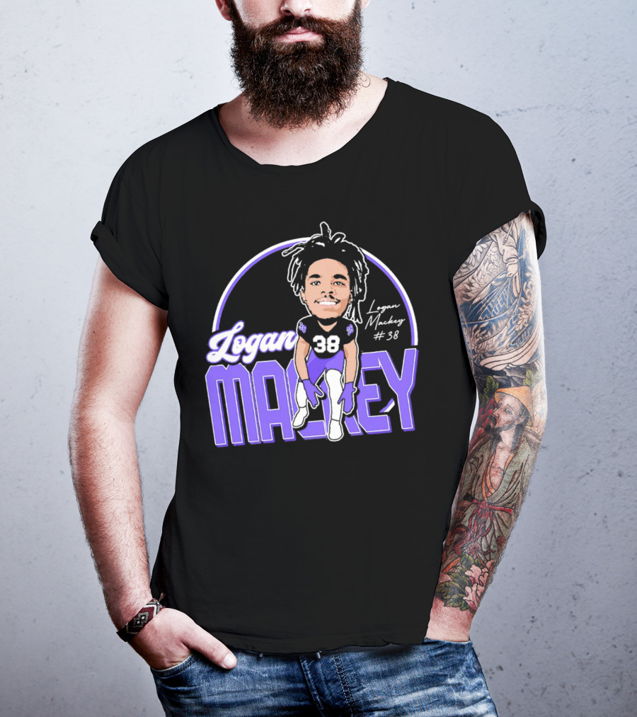 Logan Mackey 38 Weber State Wildcats Football Signature T-Shirt