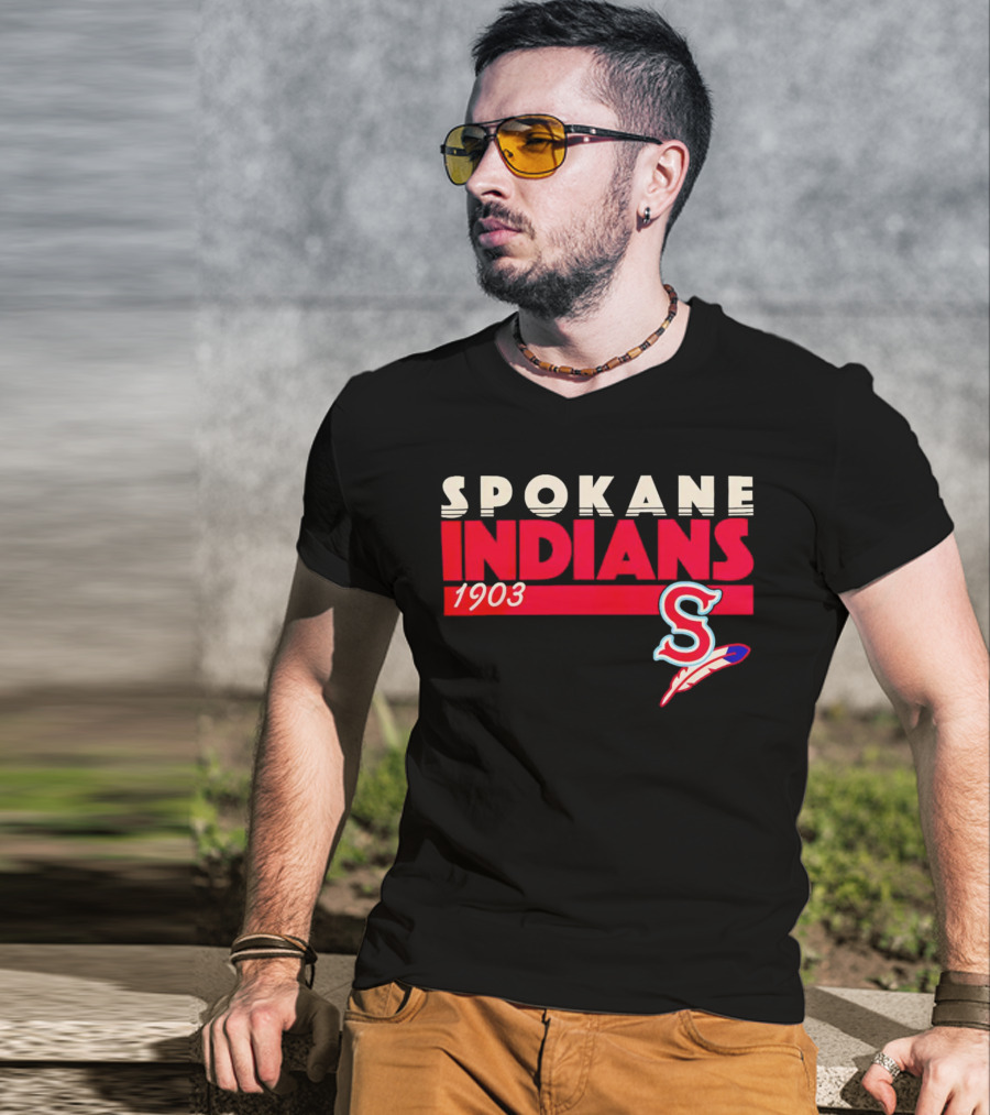 Spokane Indians 1903 S Logo Denim Pigment Dyed T-Shirt