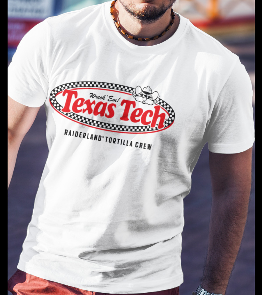 Wreck 'Em Texas Tech Raiderland Tortilla Crew Oval Badge T-Shirt