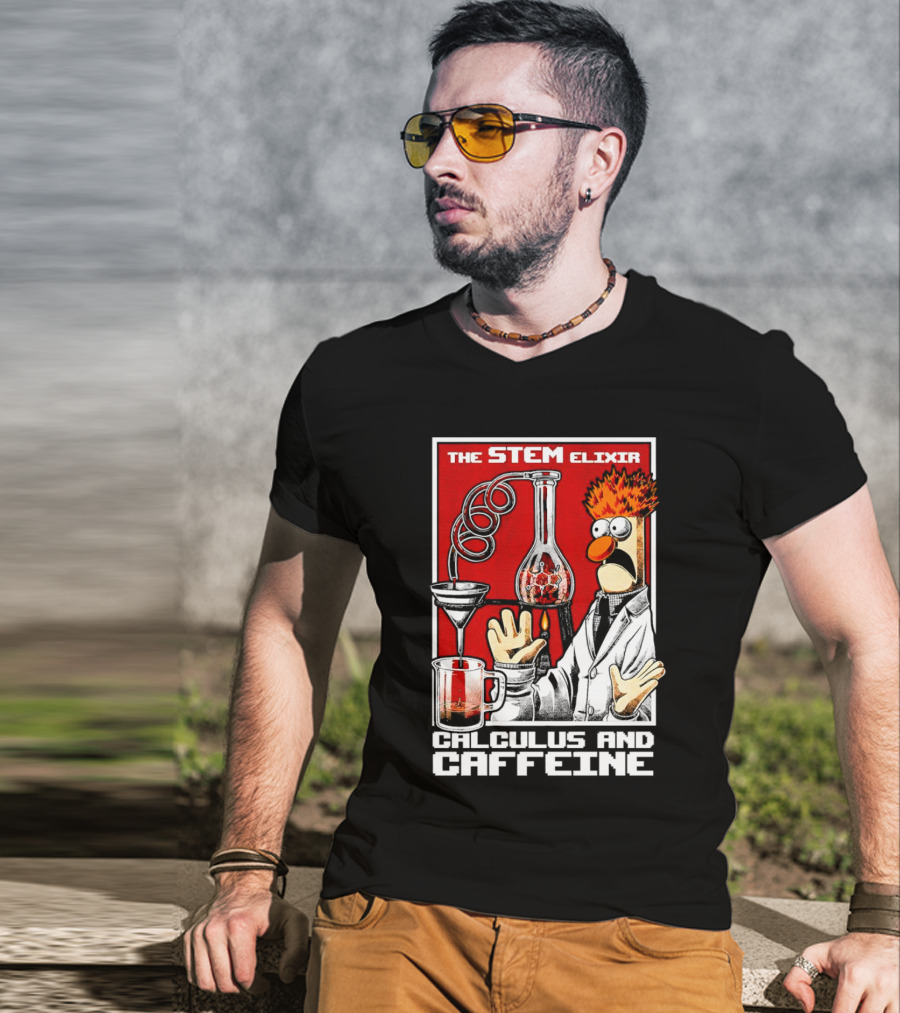 The STEM Elixir Calculus And Caffeine Beaker Character T-Shirt