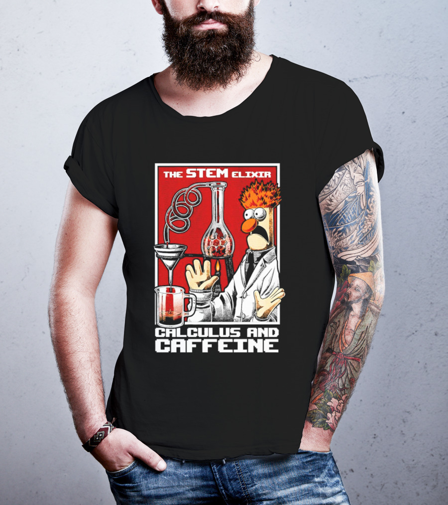 The STEM Elixir Calculus And Caffeine Beaker Character T-Shirt