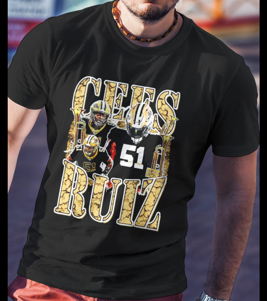 Cees Ruiz 51 New Orleans Saints Football Iconic T-Shirt