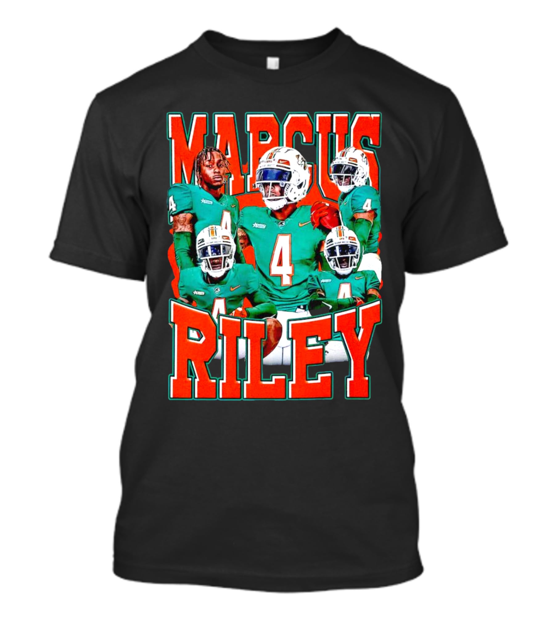 Marcus Riley Florida A&M Rattlers Football Player Number 4 Vintage T-Shirt