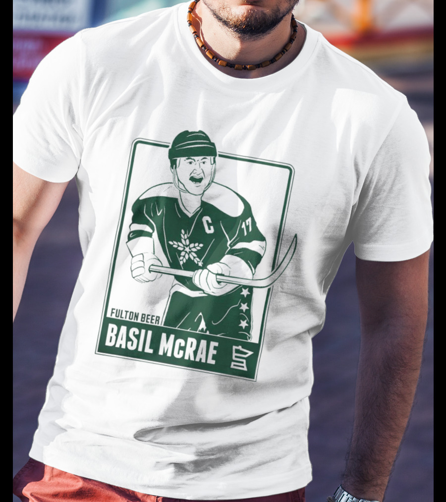 Fulton Beer Basil McRae Columbus Blue Jackets Hockey Player T-Shirt