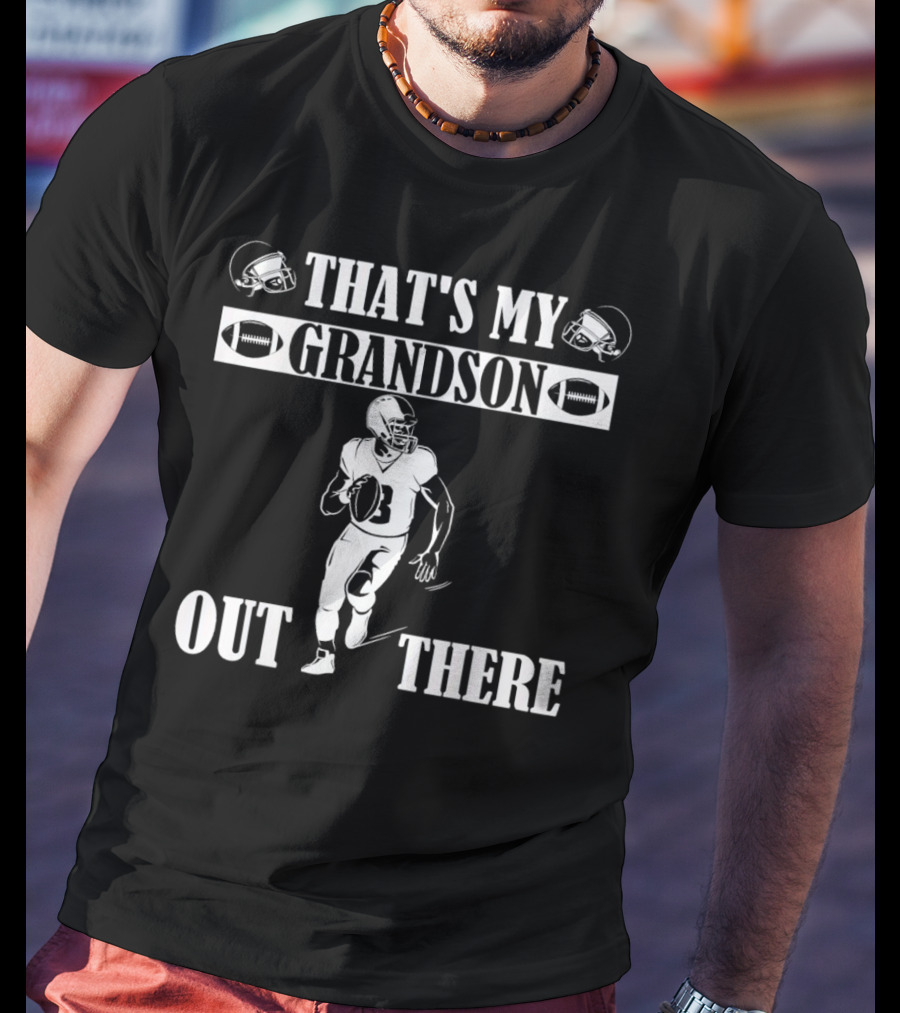 That's My Grandson Out There Football Player Helmet Ball T-Shirt