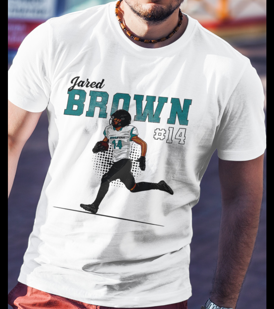 Jared Brown Coastal Carolina Football #14 Caricature T-Shirt