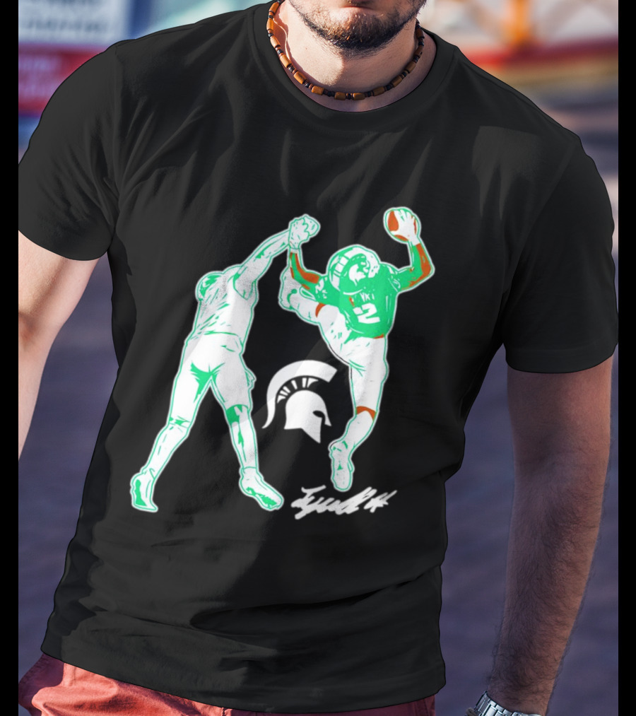 Tyrell Henry Signature Michigan State Spartans Football Catch T-Shirt