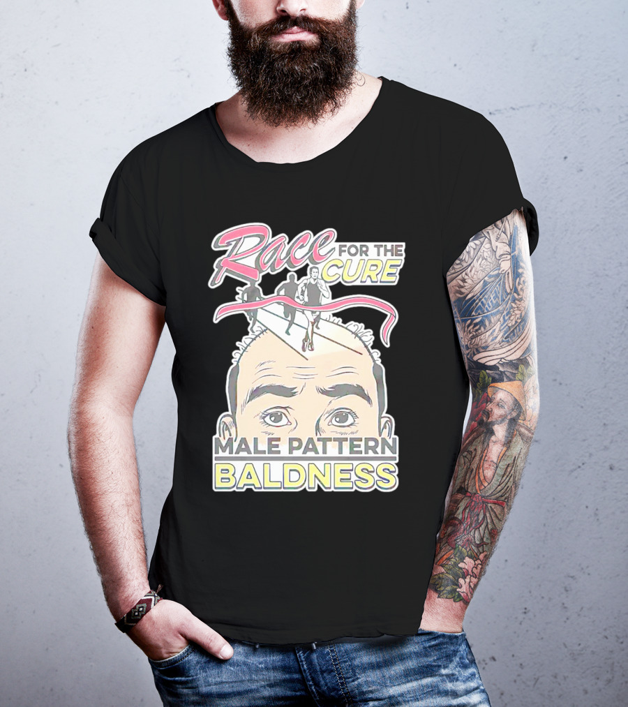 Race For The Cure Male Pattern Baldness Bald Head Runners T-Shirt