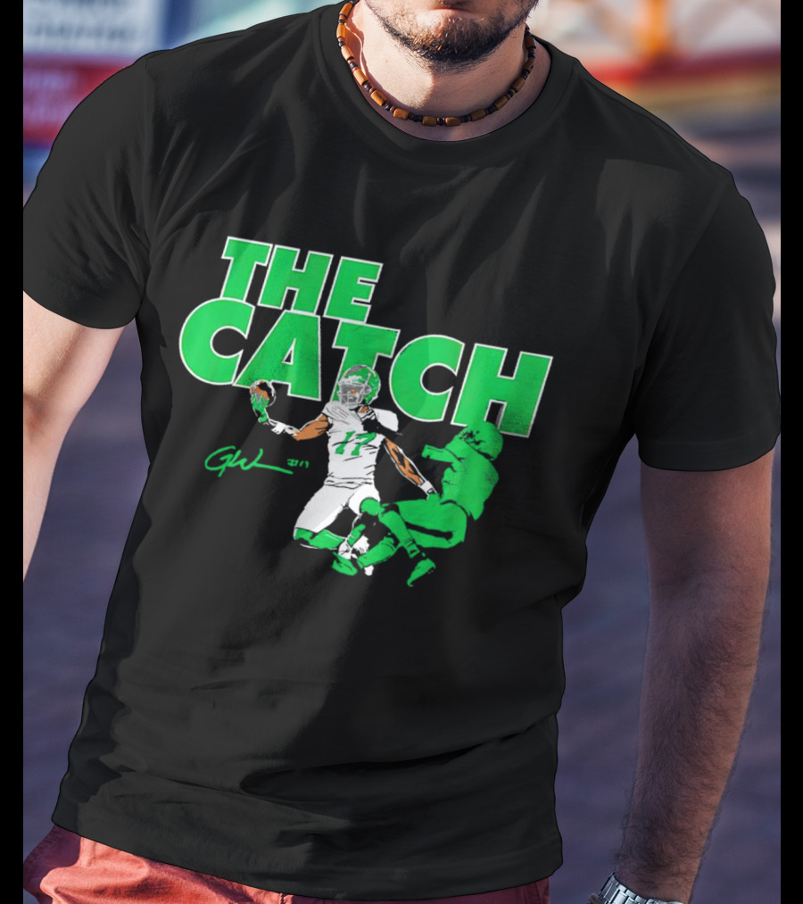 The Catch Garrett Wilson New York Jets Signature GW 17 T-Shirt