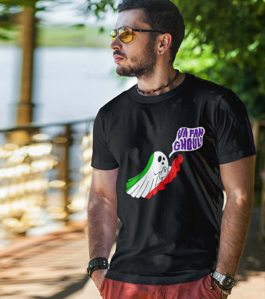 Va Fan Ghoul Ghost With Italian Flag Colors Halloween T-Shirt