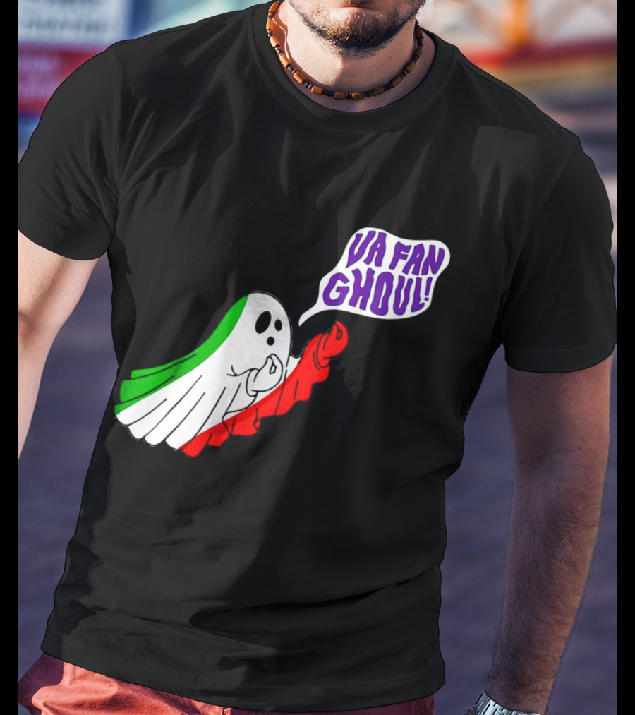 Va Fan Ghoul Ghost With Italian Flag Colors Halloween T-Shirt