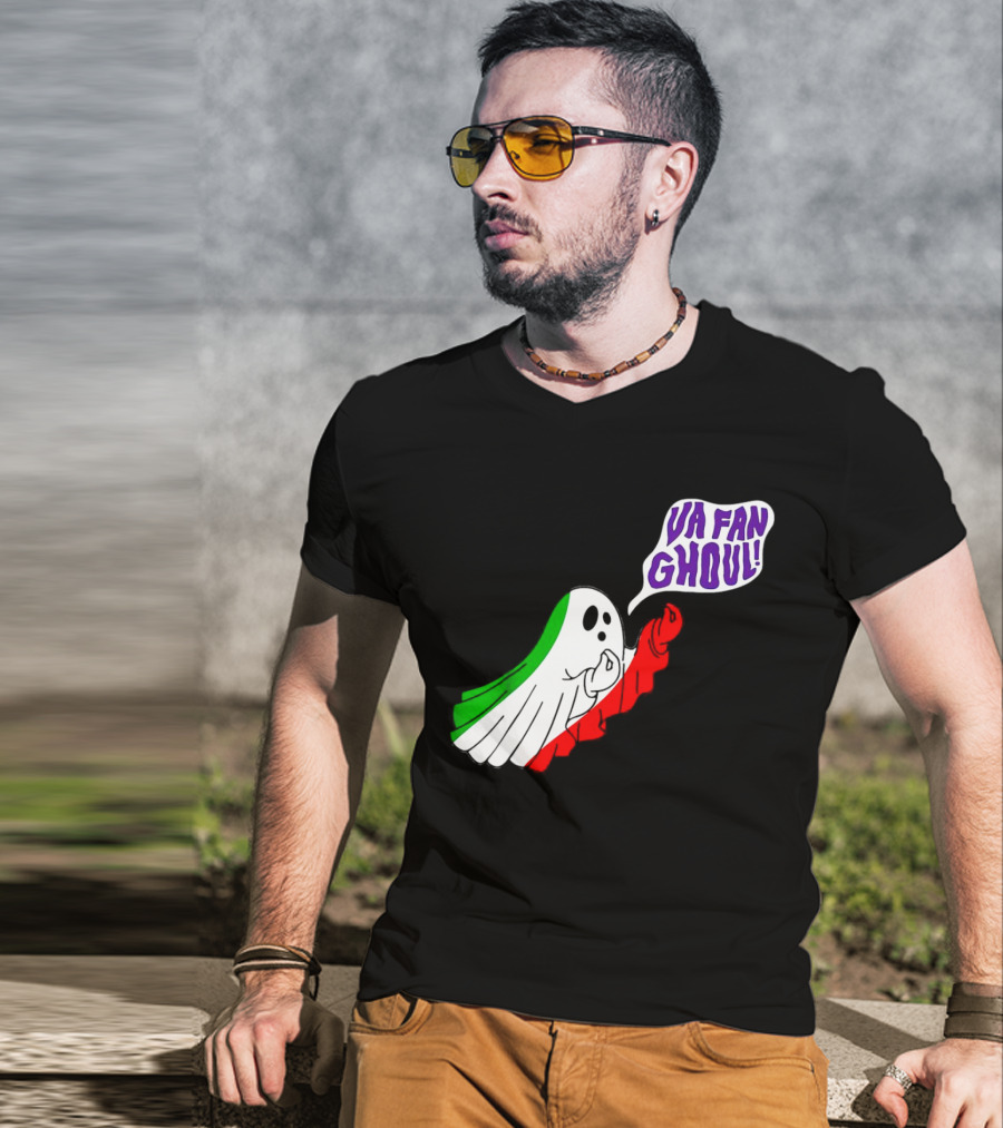 Va Fan Ghoul Ghost With Italian Flag Colors Halloween T-Shirt