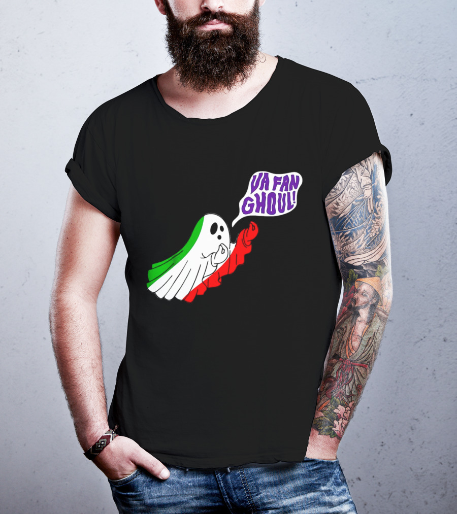 Va Fan Ghoul Ghost With Italian Flag Colors Halloween T-Shirt