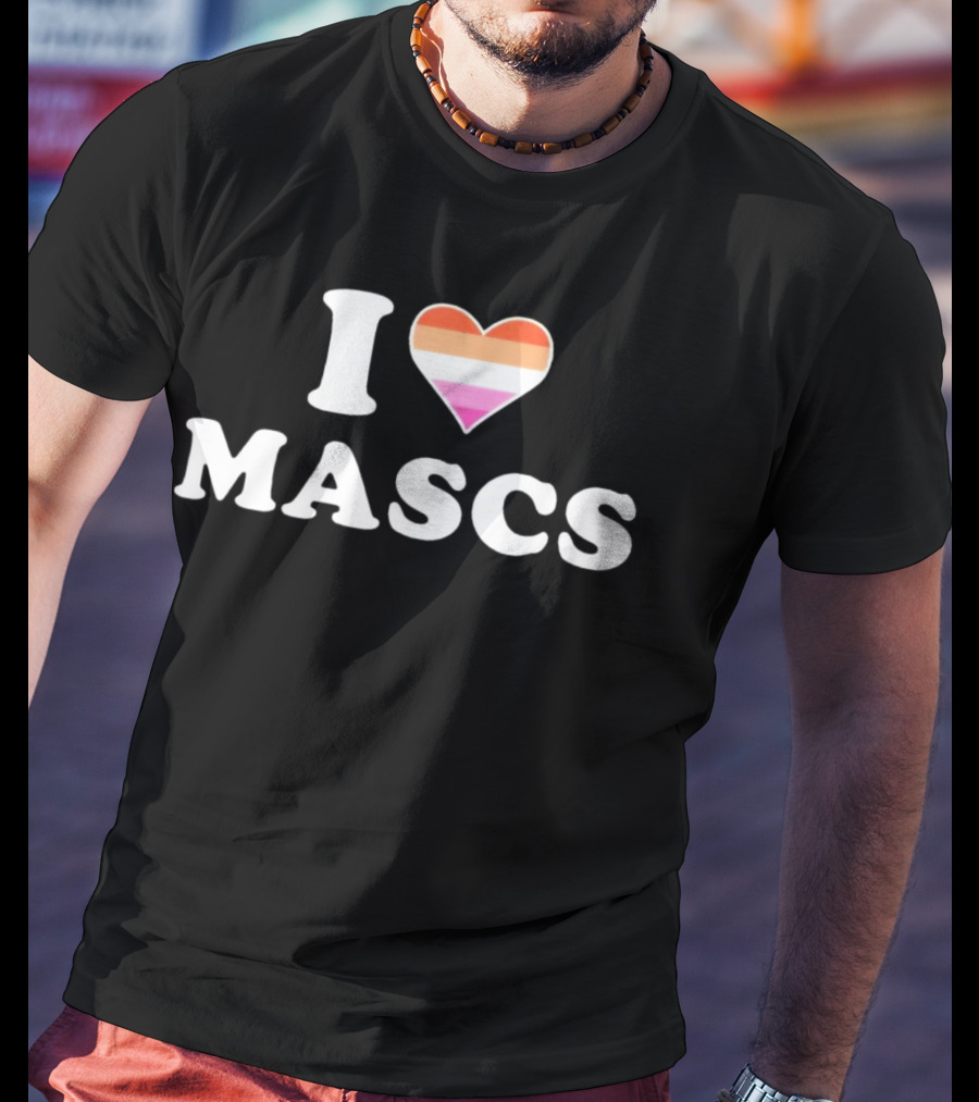 I Heart Mascs Lesbian Pride Colors T-Shirt