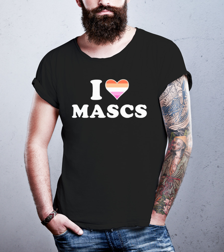 I Heart Mascs Lesbian Pride Colors T-Shirt