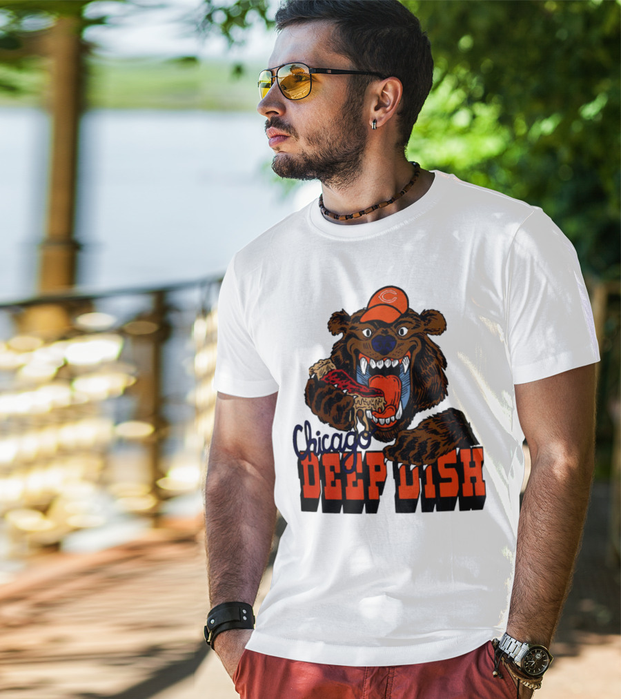 Chicago Bears Deep Dish Pizza Bear T-Shirt