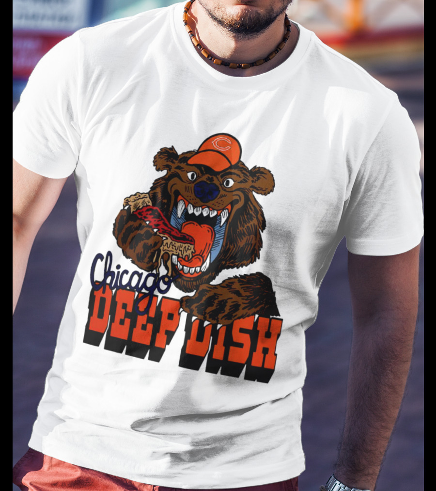 Chicago Bears Deep Dish Pizza Bear T-Shirt