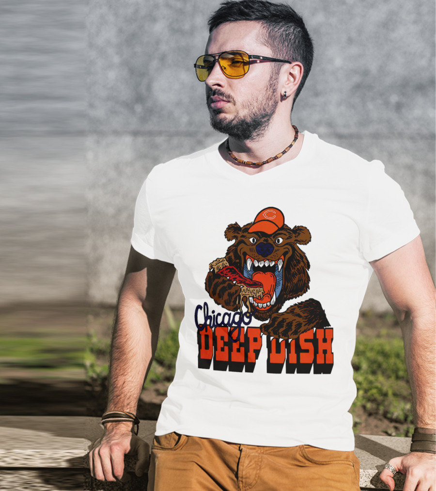 Chicago Bears Deep Dish Pizza Bear T-Shirt