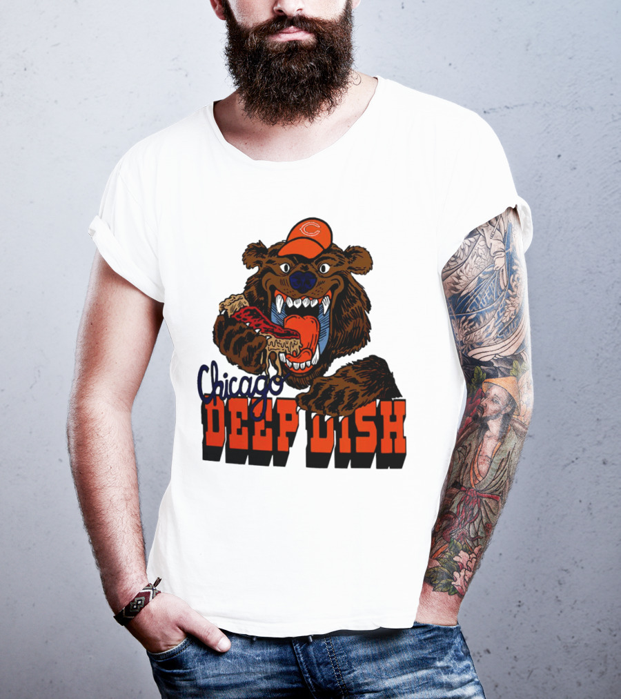 Chicago Bears Deep Dish Pizza Bear T-Shirt