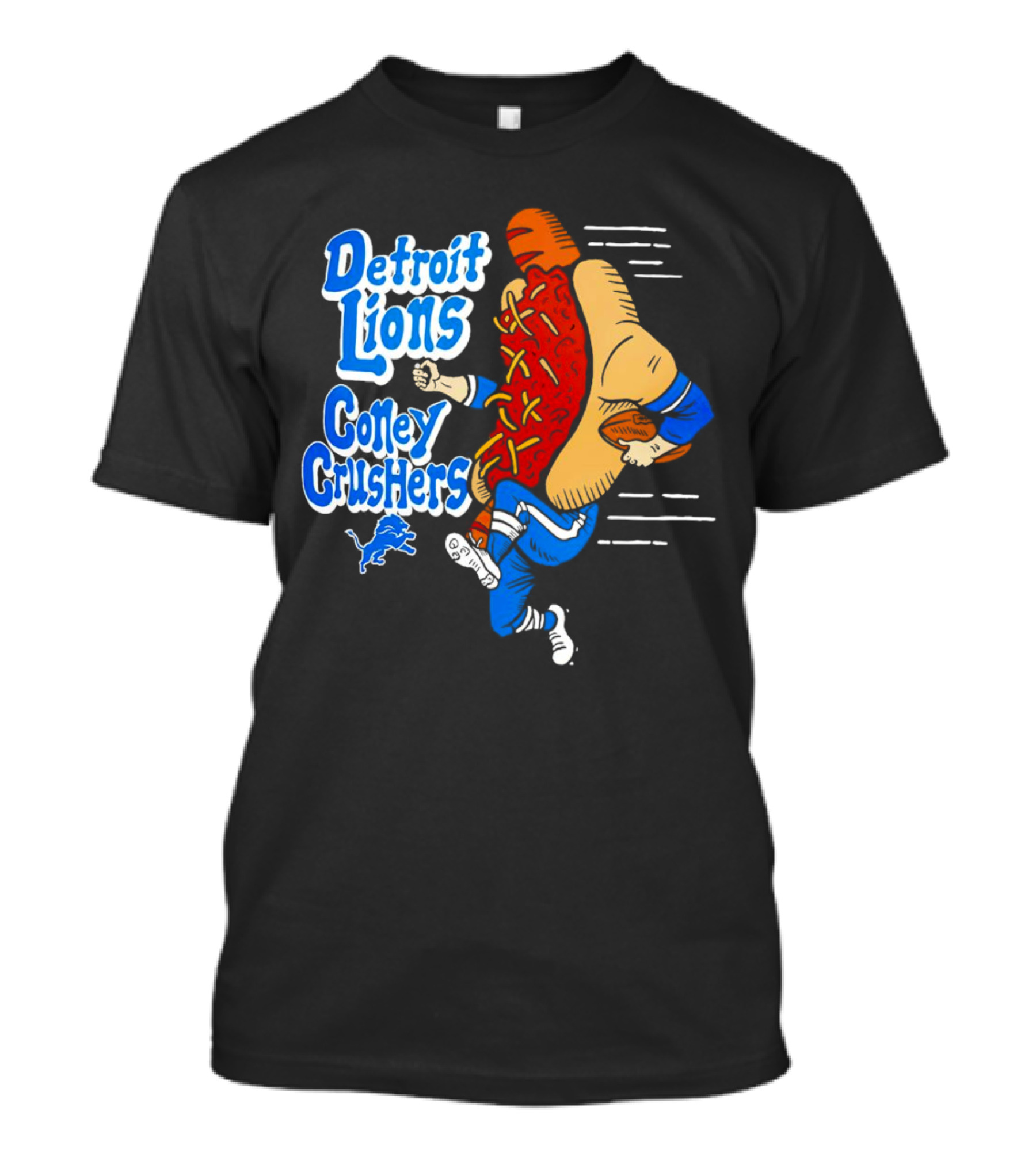 Detroit Lions Coney Crushers Football Hot Dog Dash T-Shirt