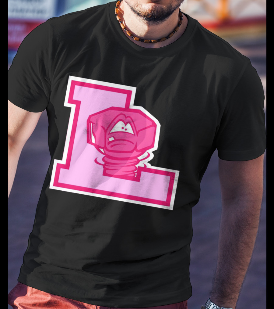 Lansing Lugnuts Pink L Logo Retro T-Shirt