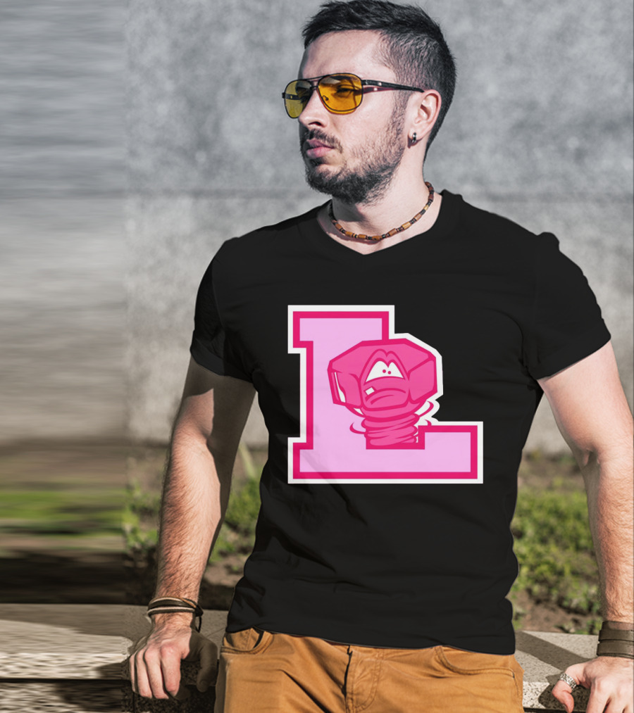 Lansing Lugnuts Pink L Logo Retro T-Shirt