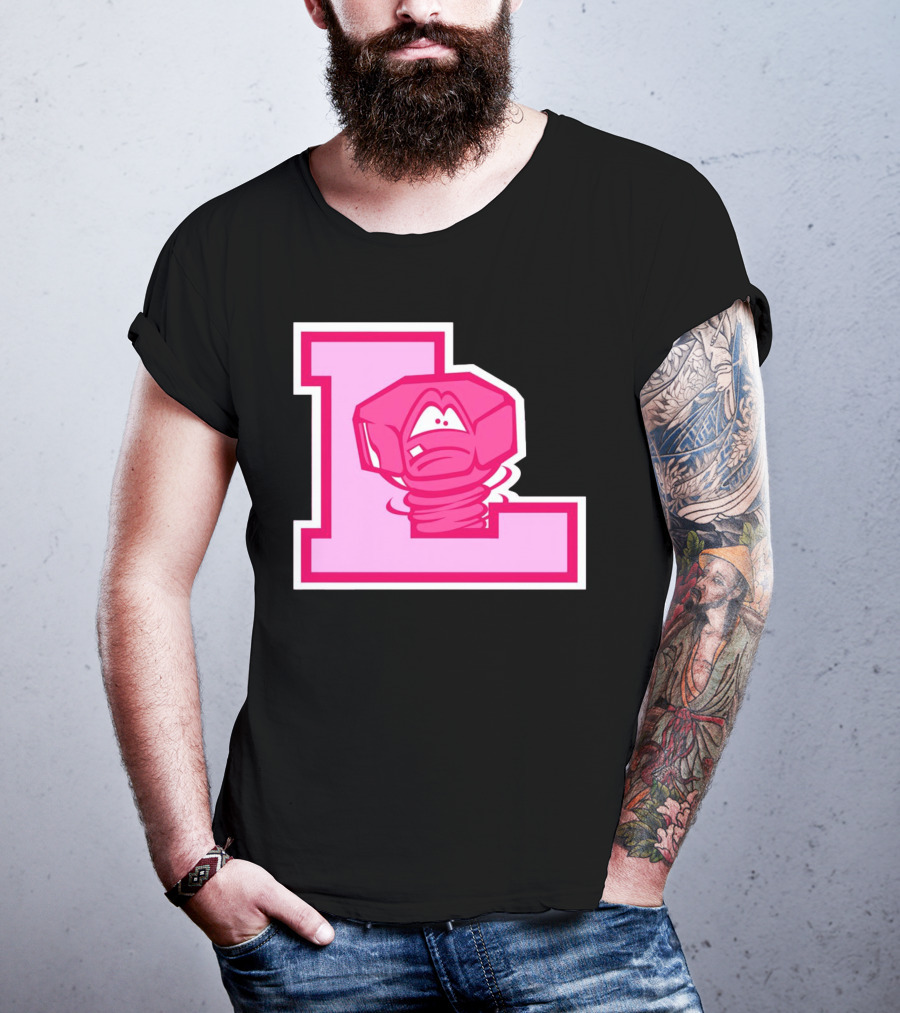 Lansing Lugnuts Pink L Logo Retro T-Shirt