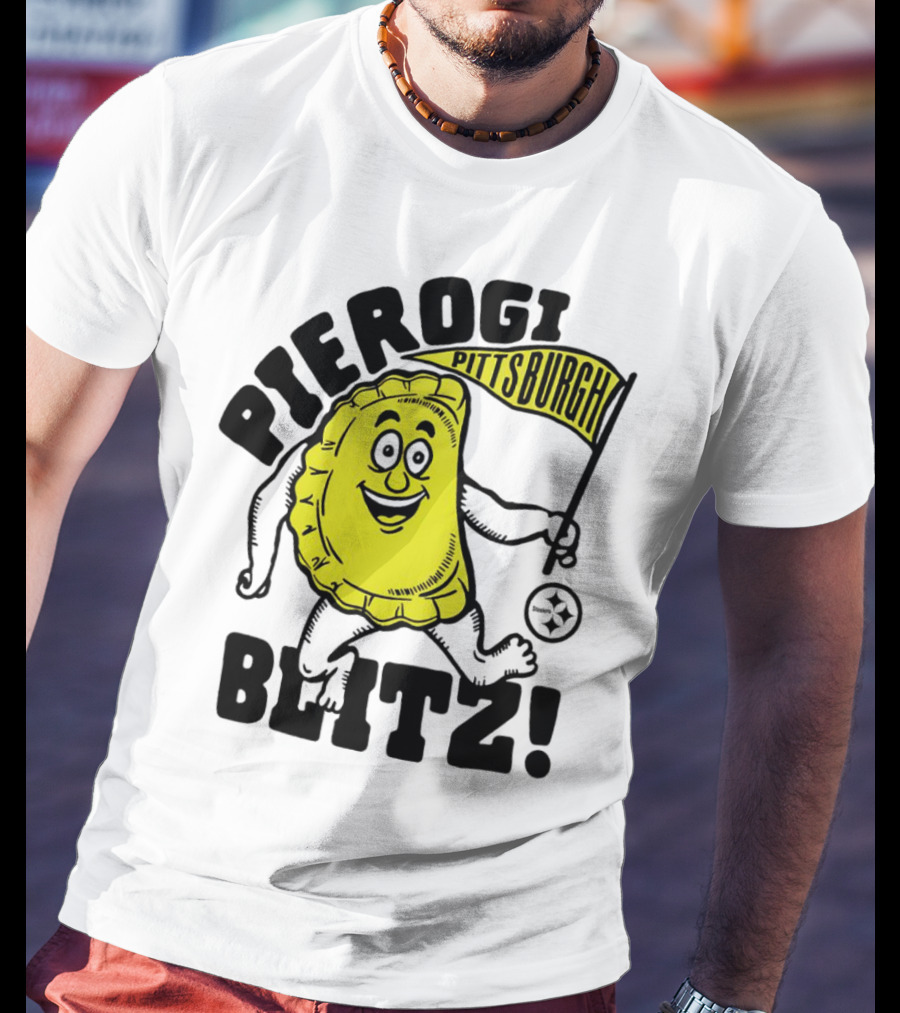Pittsburgh Pierogi Blitz Steelers Flag T-Shirt