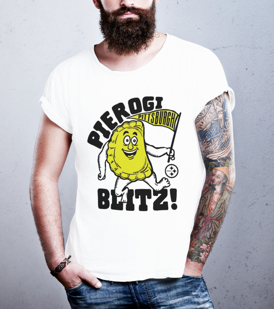 Pittsburgh Pierogi Blitz Steelers Flag T-Shirt