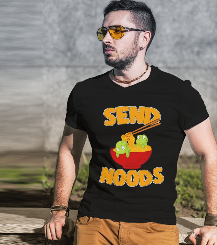Send Noods Cute Turtles In Ramen Bowl T-Shirt