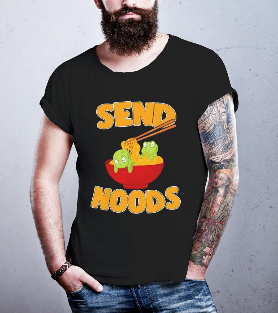 Send Noods Cute Turtles In Ramen Bowl T-Shirt