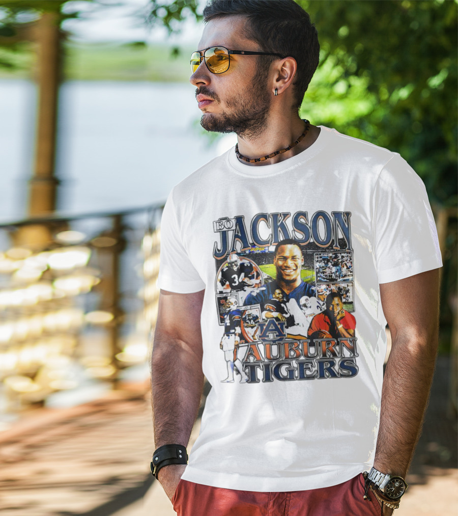 Bo Jackson Auburn Tigers #34 Sports Collage T-Shirt