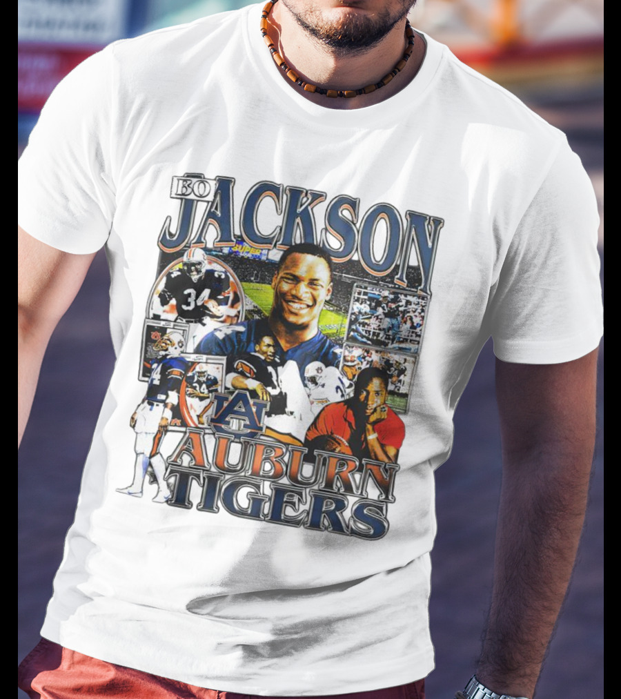 Bo Jackson Auburn Tigers #34 Sports Collage T-Shirt