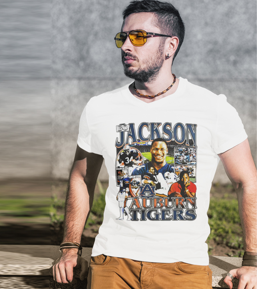 Bo Jackson Auburn Tigers #34 Sports Collage T-Shirt