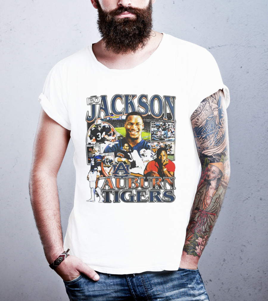 Bo Jackson Auburn Tigers #34 Sports Collage T-Shirt