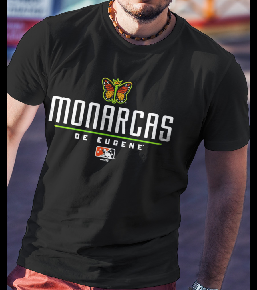 Monarcas De Eugene Butterfly Logo Minor League Baseball T-Shirt