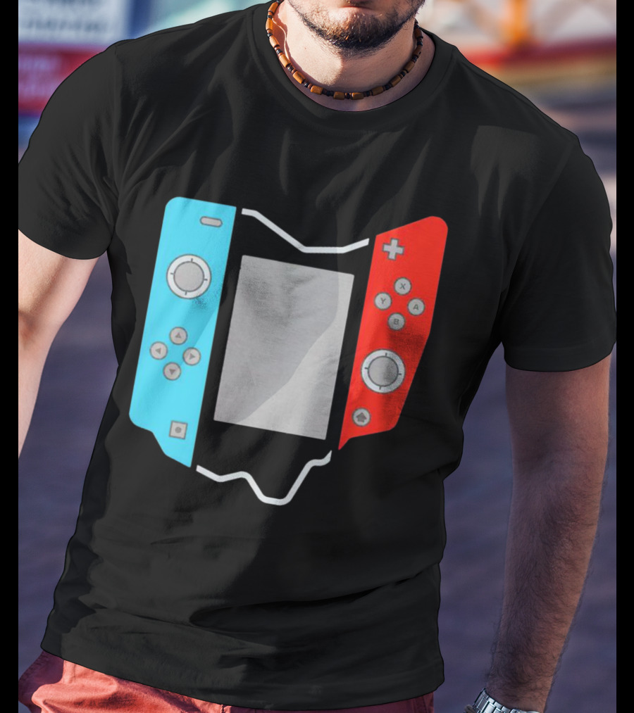 Ohio Gamepad Outline With Blue And Red Controller T-Shirt