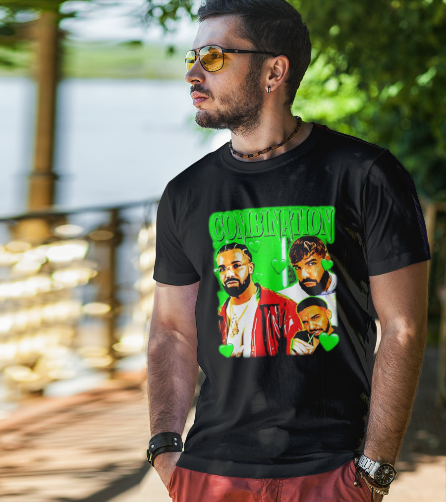 Combination Drake Green Hearts Trio T-Shirt