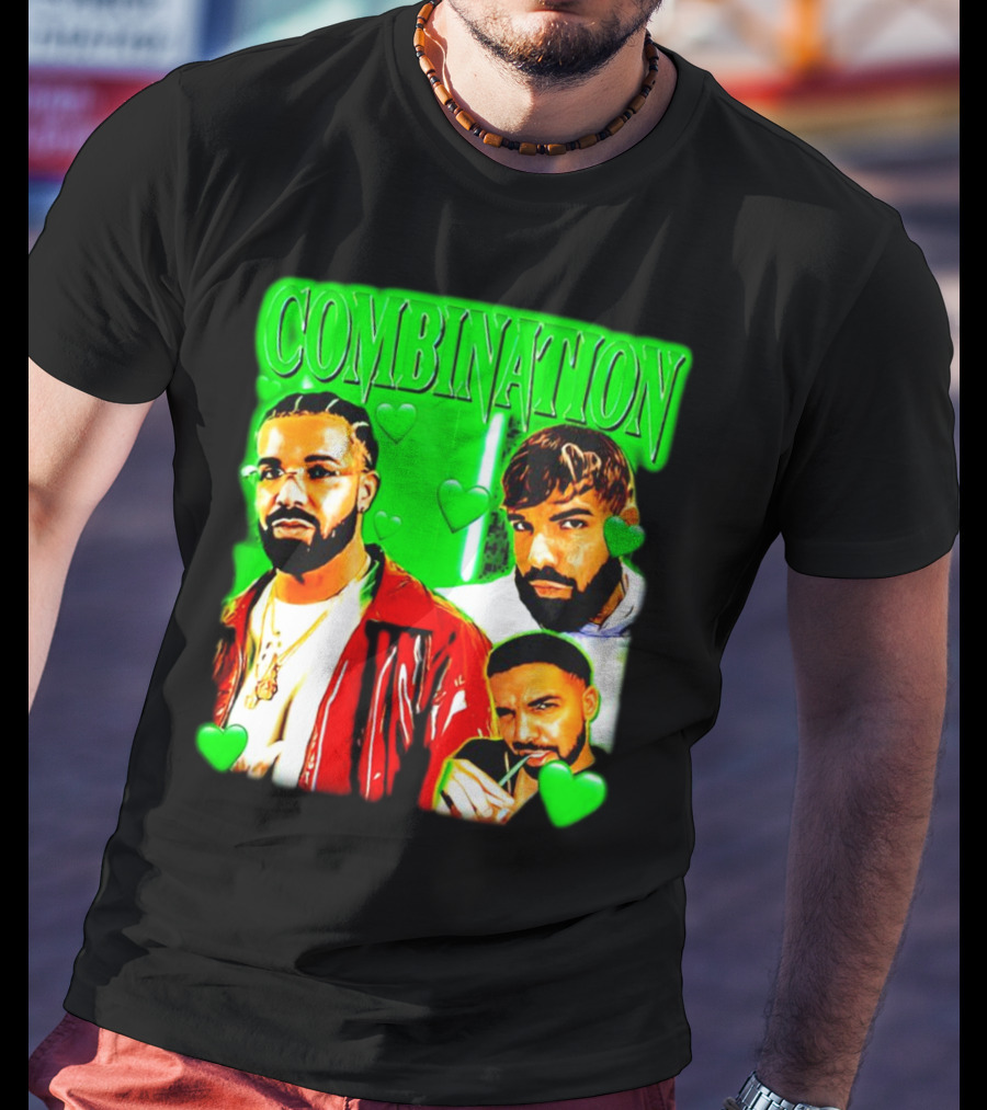 Combination Drake Green Hearts Trio T-Shirt