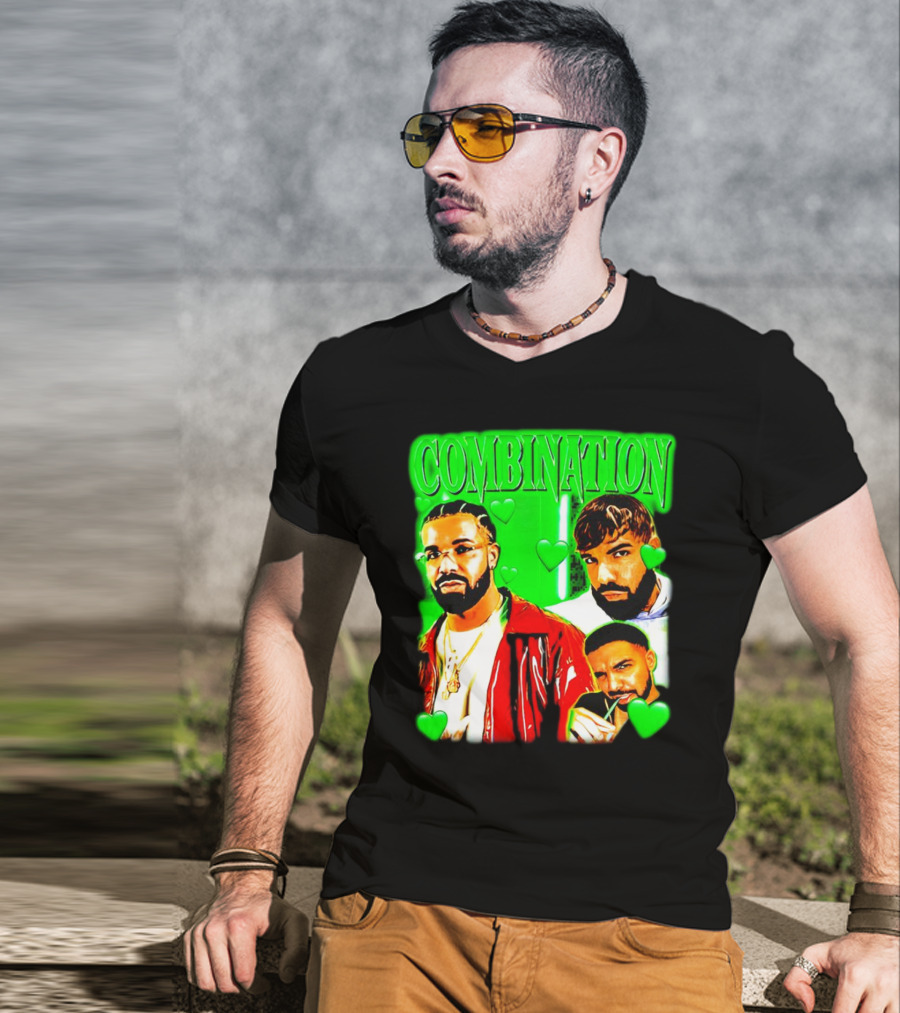 Combination Drake Green Hearts Trio T-Shirt