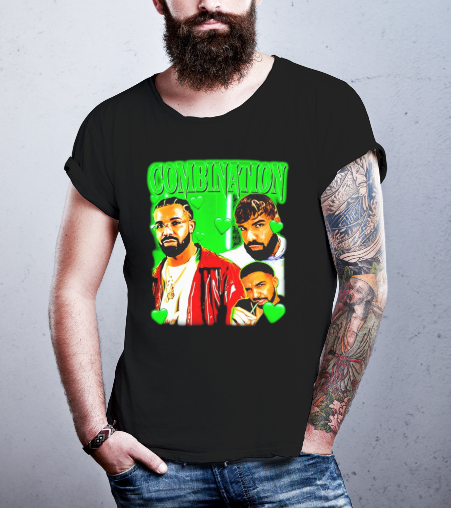 Combination Drake Green Hearts Trio T-Shirt