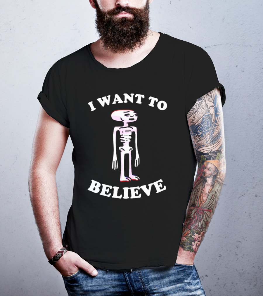 I Want To Believe Skeleton Meme T-Shirt