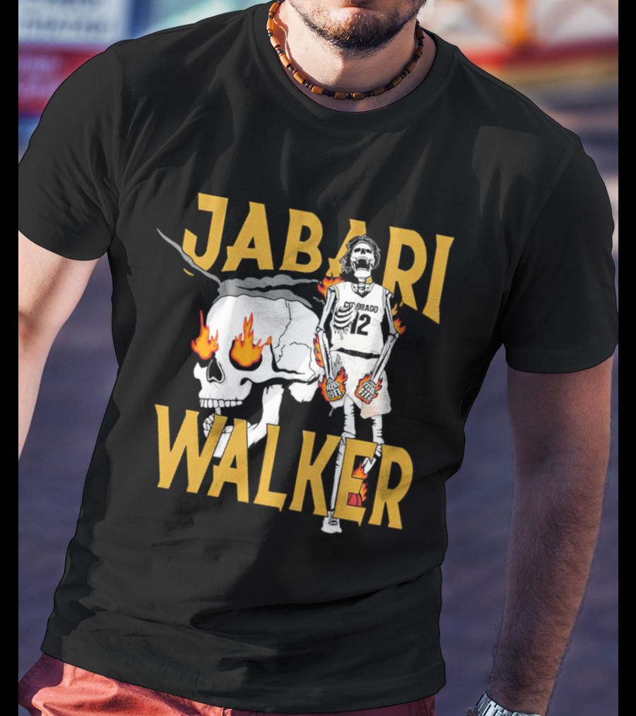 Jabari Walker Colorado Basketball Skull And Flames T-Shirt