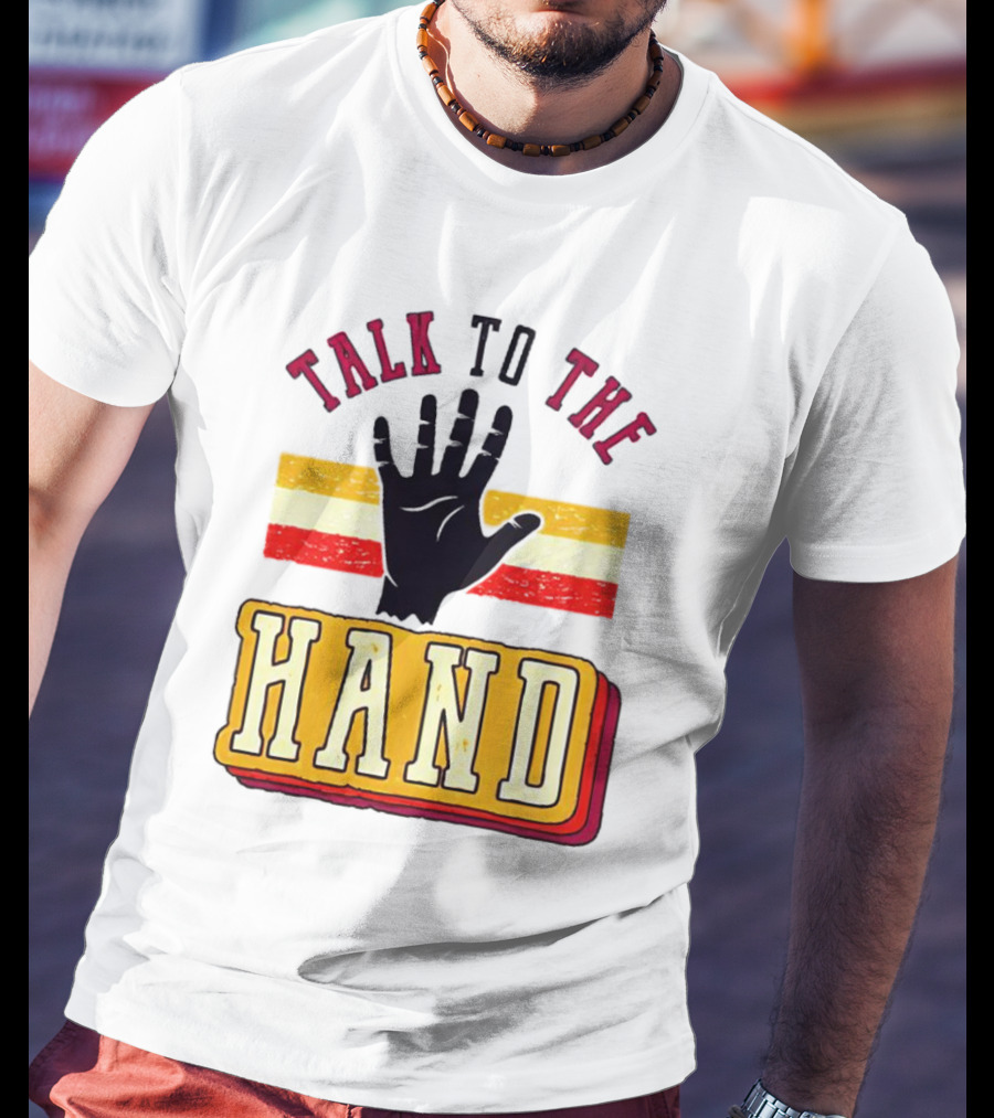 TALK TO THE HAND Retro Stripes T-Shirt